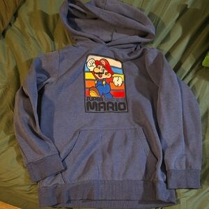 Nintendo Boys' Heather Blue Super Mario Pullover Hoodie